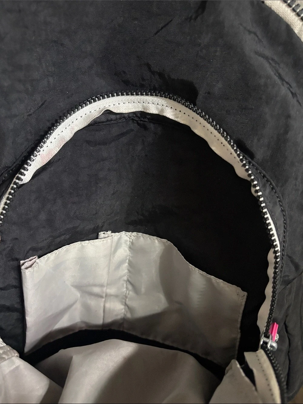 Kipling Black Nylon Backpack with Pink Accents and Multicolor Straps